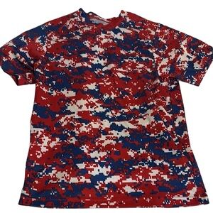 Kids Digital Camo Short Sleeve Tee - Red, Blue, White